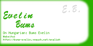 evelin bums business card